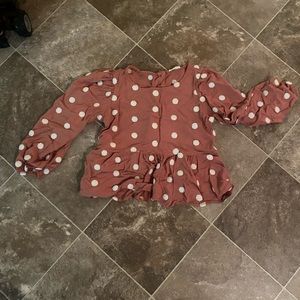 Pink Polka Dot Top
